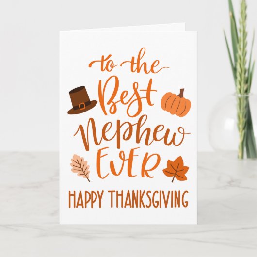 Beste neef ooit Thanksgiving dag in Sinaasappel Kaart (Voorkant)