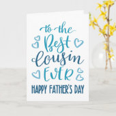 Beste neef ooit Vaderdag Typografie in blauw Kaart (Gele Bloem)