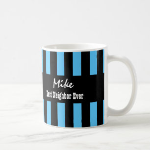 Beste NEIGHBOR ooit BLUE BLACK Stripes A03 Koffiemok