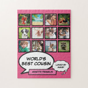 Beste nicht 12 foto collage roze leuk strip legpuzzel