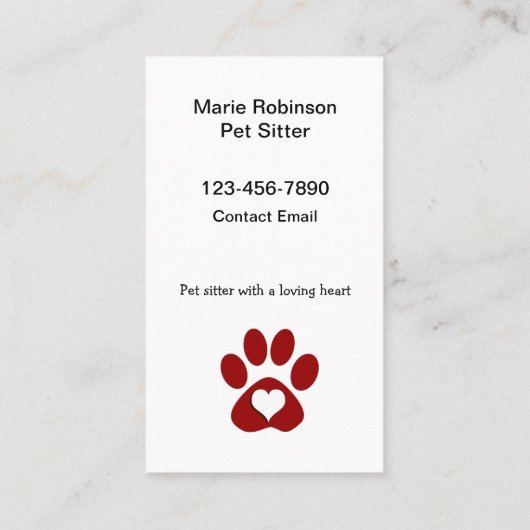 Beste Nieuwe Huisdier Sitter Contact Visitekaartje (Achterkant)