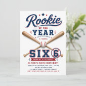 Beste Nieuwe Speler Honkbal 6e Verjaardag Kaart (Staand voorkant)