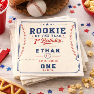Beste Nieuwe Speler Honkbal Ticket 1e Verjaardag Servet