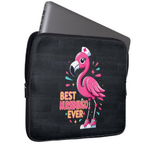 Beste Nursemingo Ooit Verpleegster Flamingo Liefhe Laptop Sleeve
