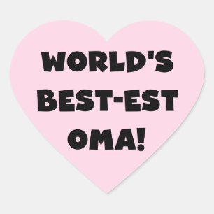 Beste Oma Black- of White-cadeautjes ter wereld Hart Sticker