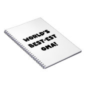 Beste Oma Black- of White-cadeautjes ter wereld Notitieboek (Rechterzijde)