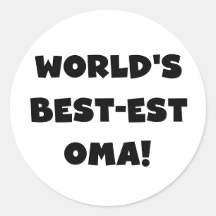 Beste Oma Black- of White-cadeautjes ter wereld Ronde Sticker
