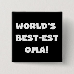 Beste Oma Black- of White-cadeautjes ter wereld Vierkante Button 5,1 Cm