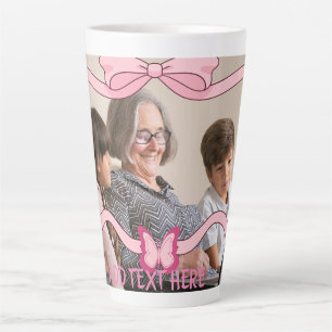 Beste oma en kleinkinderen stoffig roze ontwerp latte mok