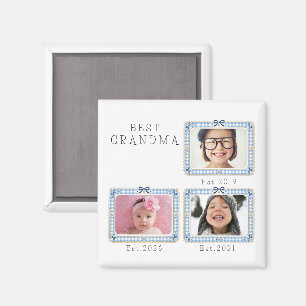 Beste oma Est aangepaste datum 3 foto cute preppy Magneet
