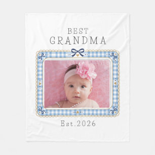 Beste oma Est aangepaste datum foto Schattig prepp Fleece Deken