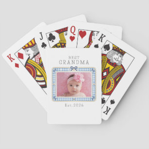 Beste oma Est aangepaste datum foto Schattig prepp Pokerkaarten