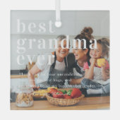 Beste oma Ever | Citaat- en fotocadeau Glas Ornament (Voorkant)