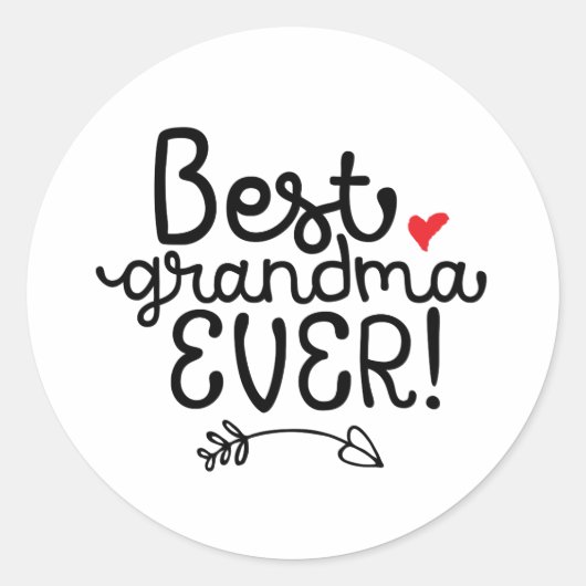 Beste oma Ever Granny oma Ronde Sticker (Voorkant)