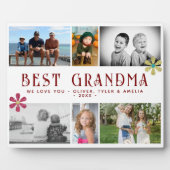 Beste Oma Flower 6 Fotocollage Keepsake Fotoplaat (Voorkant)