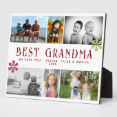Beste Oma Flower 6 Fotocollage Keepsake Fotoplaat (Zijkant)