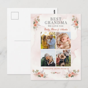 Beste oma foto collage bloemschikking briefkaart