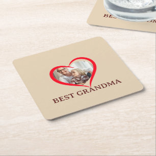 Beste oma gepersonaliseerde foto papier coaster ca vierkante kartonnen onderzetter