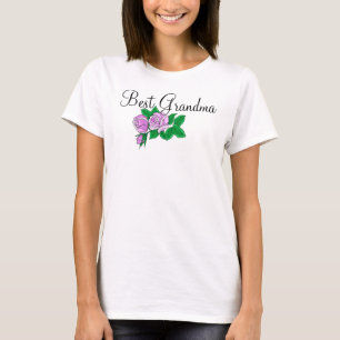 Beste oma met Rozen T-Shirt