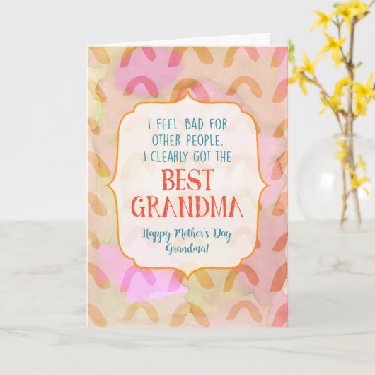 Beste oma Moederdag Kaart (Gele Bloem)