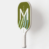 Beste Oma, Monografische initialen, Lichte Olijf Pickleball Paddle (Links)