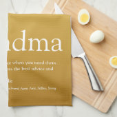 Beste oma, oma-definitie goud glitter theedoek (Quarter Fold)