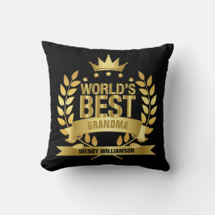 Beste Oma Oma Goud Zwart Ter Wereld Kussen