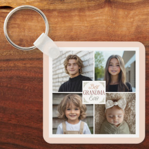 Beste oma ooit 4 fotocollage sleutelhanger