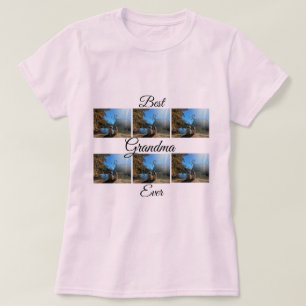 Beste oma ooit 6 Foto Collage Gift Light Pink T-shirt