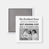 Beste oma ooit aangepaste krantenkopfoto magneet (Voorkant / Achterkant)