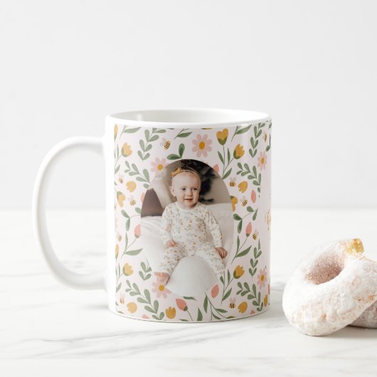 Beste Oma Ooit Bloemen Foto Mok Spring Gift (Met donut)