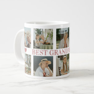 Beste oma ooit foto collage – Cadeau met harten Extra Grote Beker
