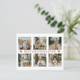 Beste oma ooit foto-collage – Cadeau met harten Feestdagenkaart