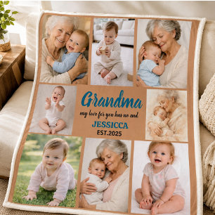 Beste oma ooit foto Gepersonaliseerde grootouder Fleece Deken
