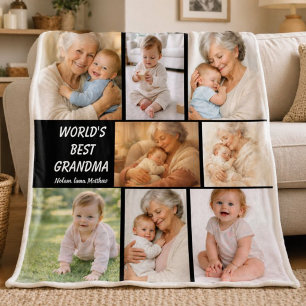 Beste oma ooit foto Gepersonaliseerde grootouder Fleece Deken