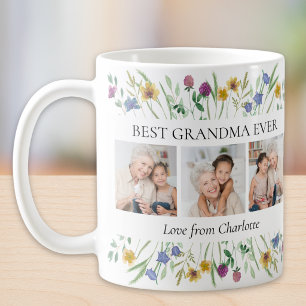 Beste oma ooit foto met wilde bloemen koffiemok