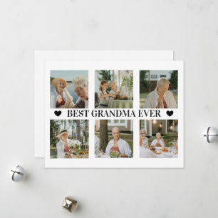 Beste oma ooit fotocollage – cadeau met harten feestdagenkaart