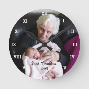 Beste oma ooit fotocollage Creëer uw eigen Ronde Klok
