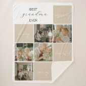 Beste oma ooit | Fotocollage | Mocha Sherpa Deken (Voorkant)