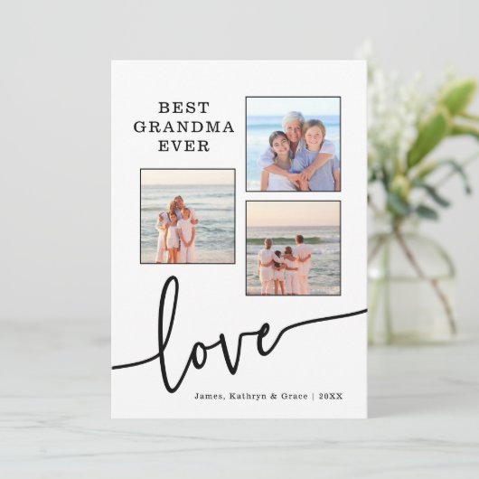 Beste oma ooit fotokaart feestdagenkaart (Staand voorkant)