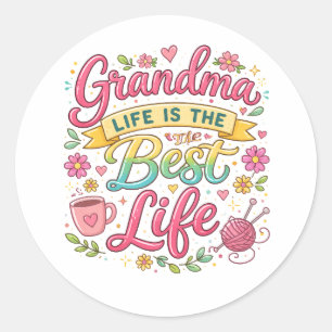 Beste oma ooit   Gelukkige dag van de grootouders  Ronde Sticker