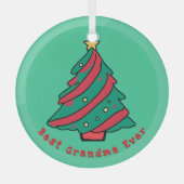 Beste oma ooit | Groene kerstboom Glas Ornament (Voorkant)