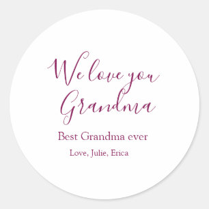 Beste Oma Ooit Grootouders Foto Cadeaus Classic Ronde Sticker