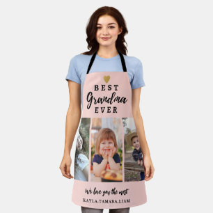 Beste oma ooit kleinkinderen 3 Photo Collage Pink Schort