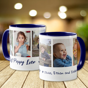 Beste oma ooit kleinkinderen 5 foto collage blauw mok