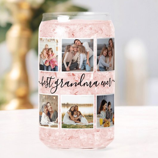 Beste oma ooit moderne aangepaste fotocollage blikvorm glas