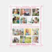Beste oma ooit Moderne Custom 12 Fotocollage Fleece Deken (Voorkant)