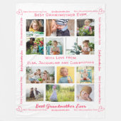 Beste oma ooit Moderne Custom 12 Fotocollage Fleece Deken (Voorkant)