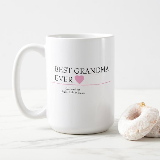 Beste oma ooit Mok – bevestigd door kleinkinderen (Met donut)