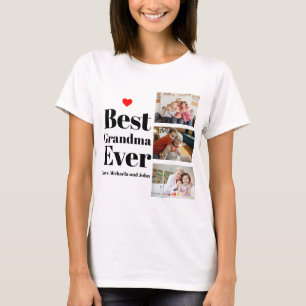Beste oma ooit Red Heart 3 foto's Collage T-shirt